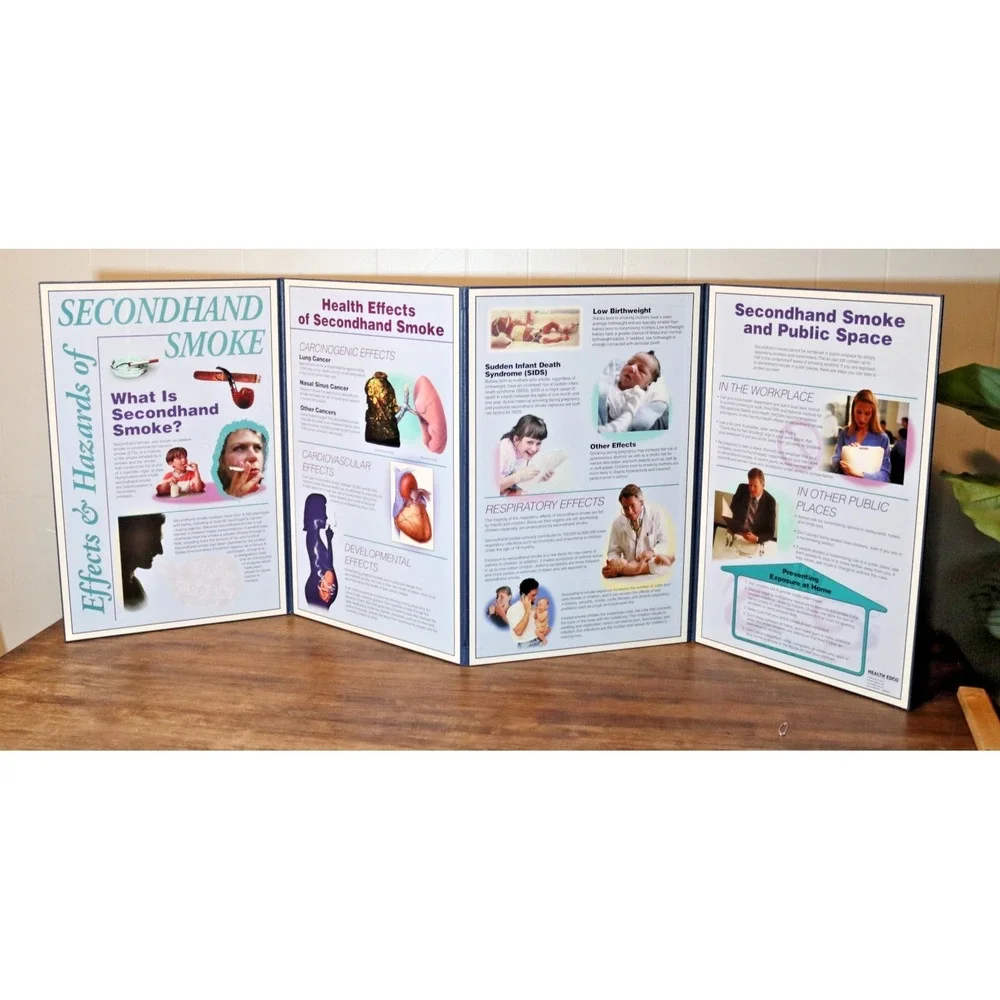 Health Edco Secondhand Smoke Folding Tabletop Display Board 58